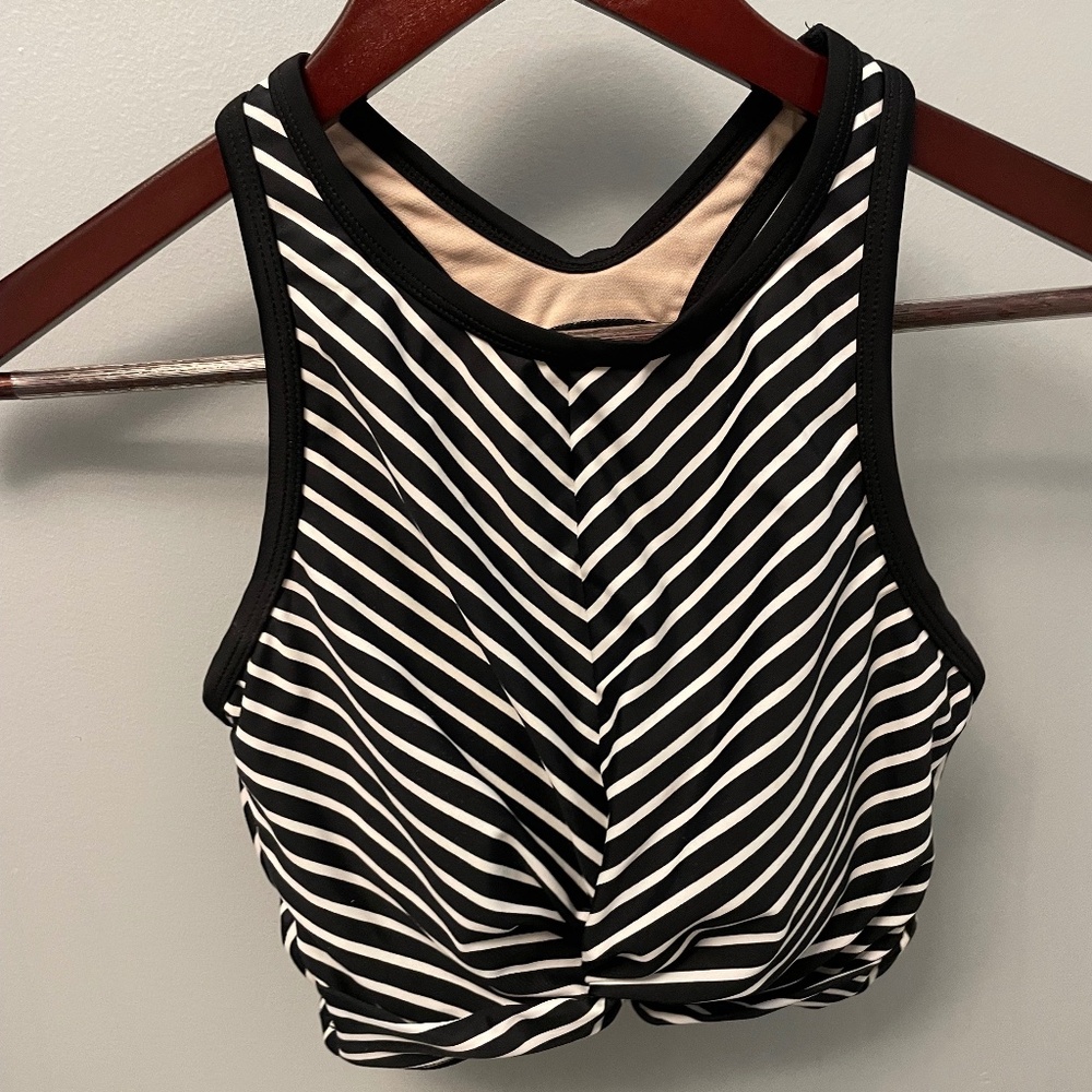 Black and white bikini top